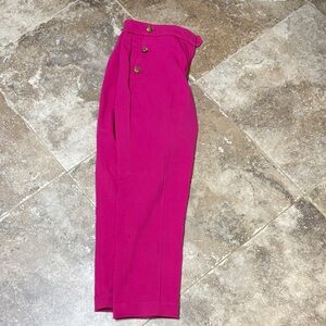 LOFT Fuchsia Button-Accent Pants